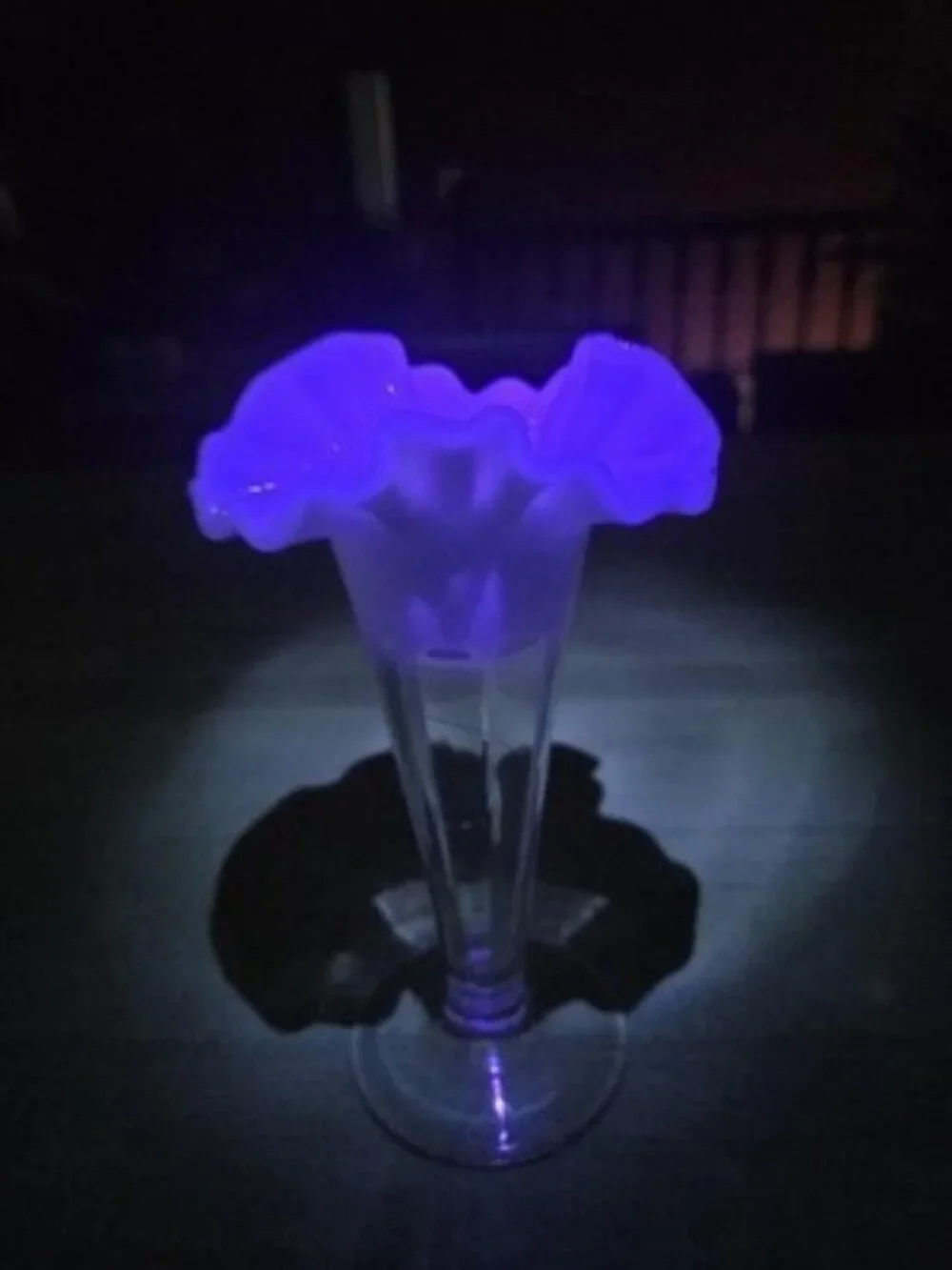 Vintage 1930s Jefferson Glass Opalescent Ruffled Rim Bud Vase Fenton Style